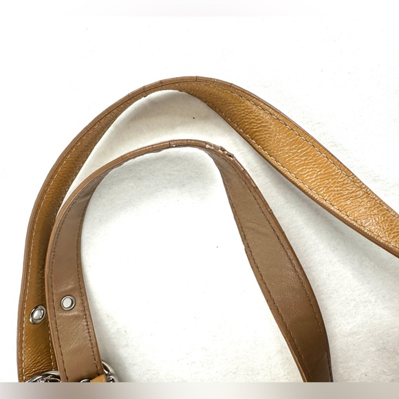 Coach Gallery F13761 Golden Tan Patent Leather Medium Shoulder Bag Turn Locks - Picture 12 of 12